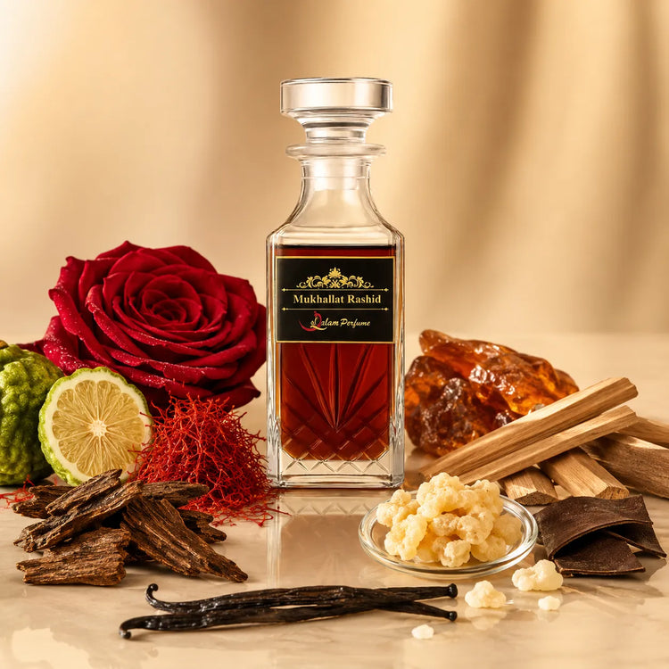 Mukhallat Attars – Royal Arabic Fragrance Blends collection at Al-Qalam Perfume – 20 products. Mukhallat Attars – Royal Arabic Fragrance Blends is a curated collection, shown here as its collection image.
