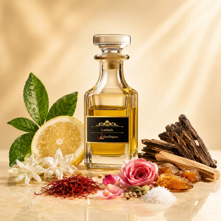 Labbaik Attar – Saffron, Rose, Musk & Oud Alcohol-Free Perfume Oil | Al-Qalam Perfume Perfume Oils by Al-Qalam Perfume – Al-Qalam Perfume, Alcohol-Free Attar, Amber Attar.