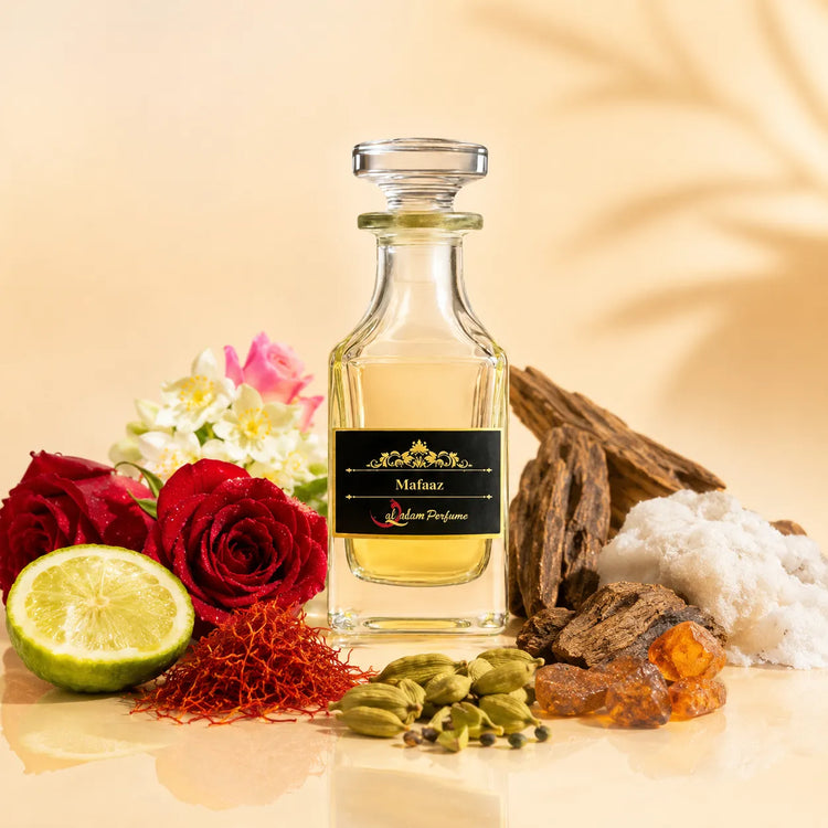 Mafaaz Attar – Saffron, Rose, Jasmine & Oud Alcohol-Free Perfume Oil | Al-Qalam Perfume Attars by Al-Qalam Perfume – Attar.