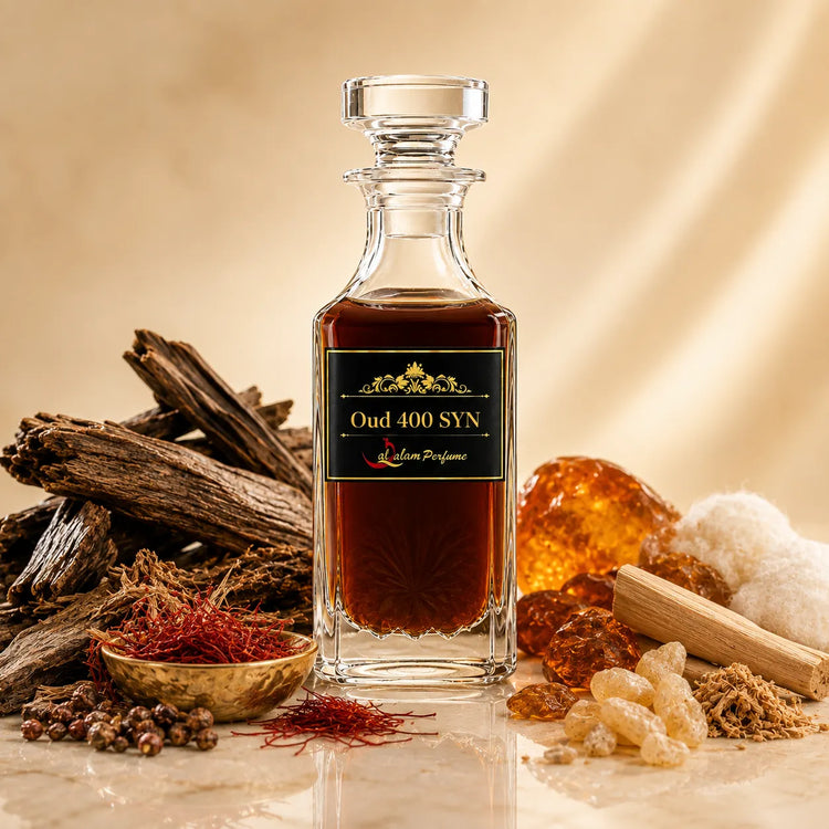Oud 400 SYN Attar – Saffron, Smoky Oud & Amber Alcohol-Free Perfume Oil | Al-Qalam Perfume Attars by Al-Qalam Perfume – Al-Qalam Perfume, Alcohol-Free Attar, Amber Attar.