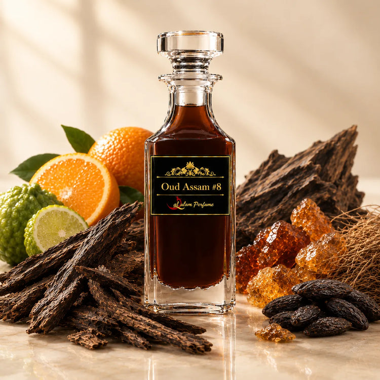 Oud Assam #8 Attar – Orange, Assam Oud & Vetiver Alcohol-Free Perfume Oil | Al-Qalam Perfume Attars by Al-Qalam Perfume – Al-Qalam Perfume, Alcohol-Free Attar, AQP0070.