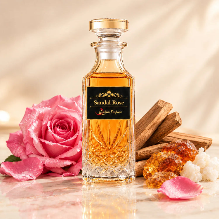 Sandal Rose Attar – Rose & Sandalwood Alcohol-Free Perfume Oil | Al-Qalam Perfume Attars by Al-Qalam Perfume – Al-Qalam Perfume, Alcohol-Free Attar, Amber Attar.