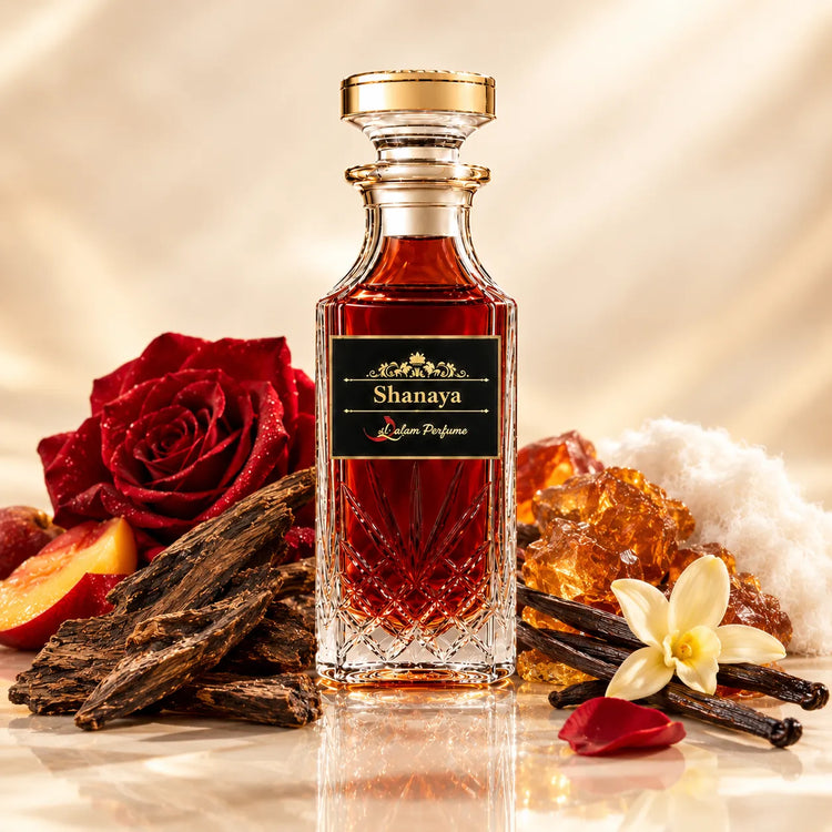 Shanaya Attar – Sweet Oud, Rose & Vanilla Alcohol-Free Perfume Oil | Al-Qalam Perfume Perfume Oils by Al-Qalam Perfume – Al-Qalam Perfume, Alcohol-Free Attar, Amber Attar.