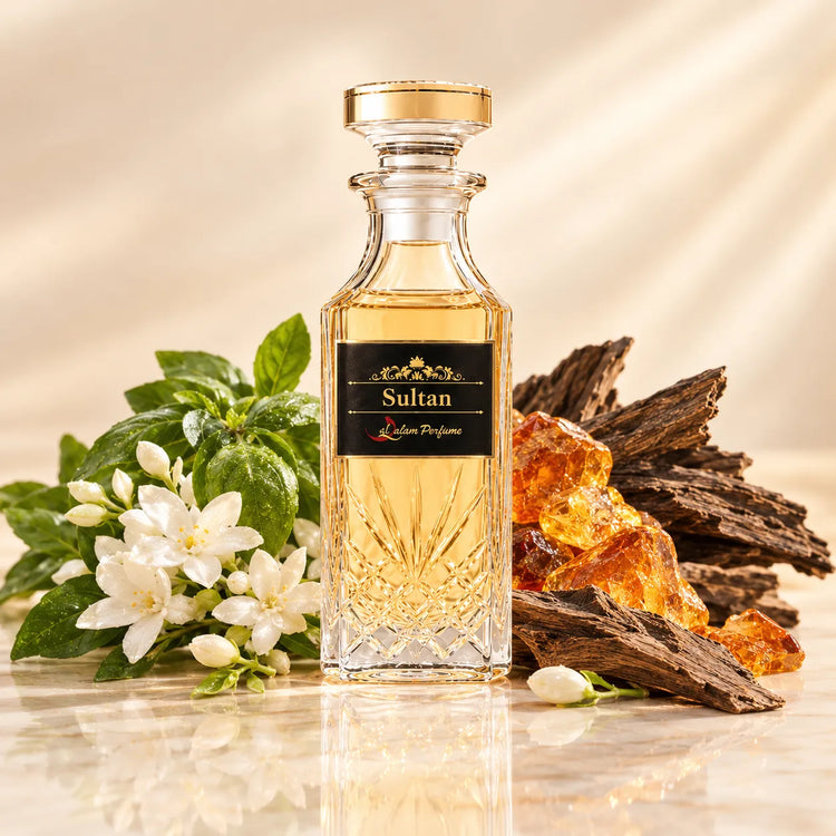 Sultan Attar – Royal Jasmine, Amber & Basil Alcohol-Free Perfume Oil | Al-Qalam Perfume Attars by Al-Qalam Perfume – Al-Qalam Perfume, Alcohol-Free Attar, Amber Attar.