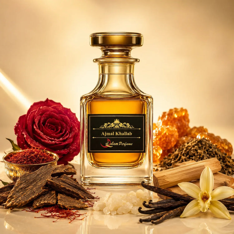Ajmal Khallab Attar – Alcohol-Free Oud & Saffron Perfume Oil for Men Perfume Oils by Al-Qalam Perfume – Ajmal Khallab, Al-Qalam Perfume, Alcohol-Free Attar.