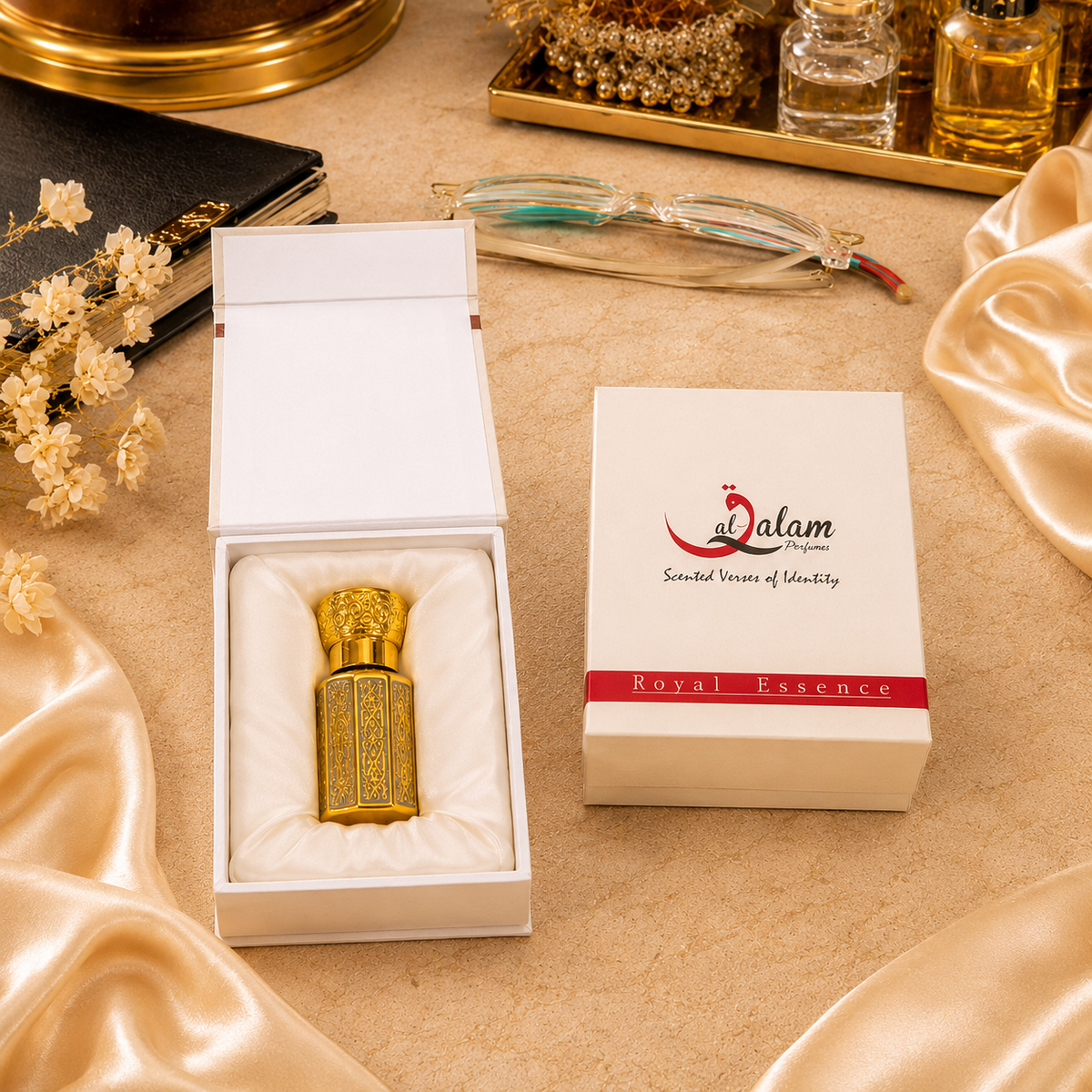 Oud Arabia Attar – Saffron, Rose & Frankincense Oud Alcohol-Free Perfume Oil | Al-Qalam Perfume Attars by Al-Qalam Perfume – Ajmal Blue, al qalam-diwali, Al-Qalam Perfume.