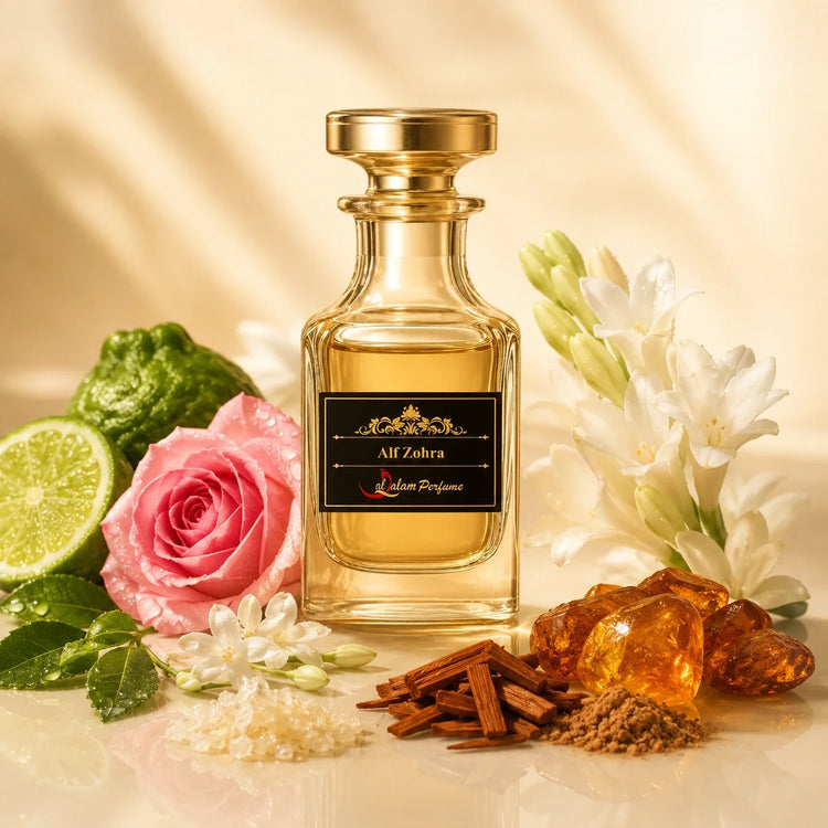 Alf Zohra Attar – Soft Floral Rose, Jasmine & Musk Alcohol-Free Perfume Oil for Women | Al-Qalam Perfume Perfume Oils by Al-Qalam Perfume – Al-Qalam Perfume, Alcohol-Free Attar, Alf Zohra.
