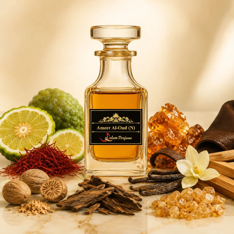Ameer Al-Oud New – Modern Oud, Vanilla & Saffron Alcohol-Free Attar | Al-Qalam Perfume Attars by Al-Qalam Perfume – Al-Qalam Perfume, Alcohol-Free Attar, Amber Attar.