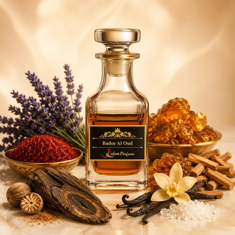 Badee Al-Oud Attar – Saffron, Lavender, Oud & Vanilla Alcohol-Free Perfume Oil | Al-Qalam Perfume Attars by Al-Qalam Perfume – Attar, Oud.