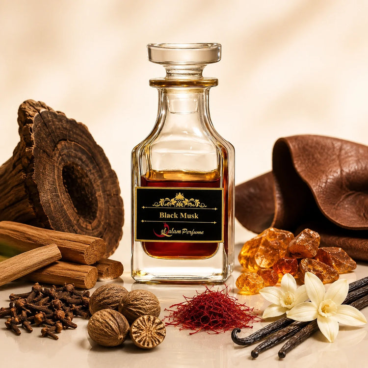 Black Musk Attar – Clove, Saffron, Black Musk & Oud Alcohol-Free Perfume Oil | Al-Qalam Perfume Attars by Al-Qalam Perfume – Attar.