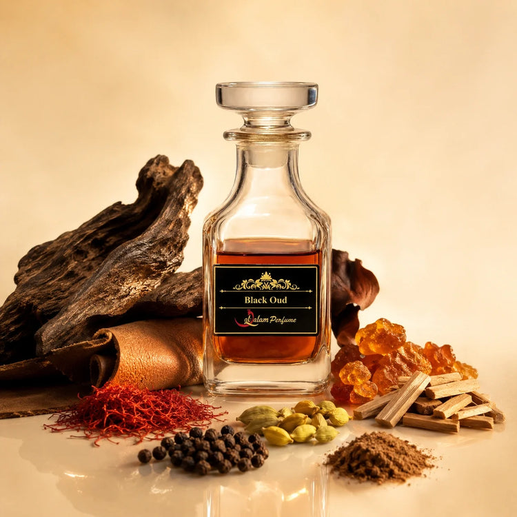 Black Oud (KT) Attar – Saffron, Black Pepper, Oud & Leather Alcohol-Free Perfume Oil | Al-Qalam Perfume Perfume Oils by Al-Qalam Perfume – Attar, Oud.