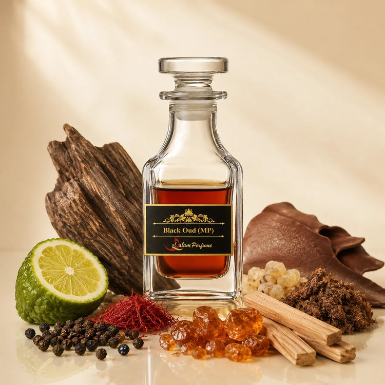 Black Oud (MF) Attar – Saffron, Black Pepper, Oud & Leather Alcohol-Free Perfume Oil | Al-Qalam Perfume Attars by Al-Qalam Perfume – Attar, Oud.