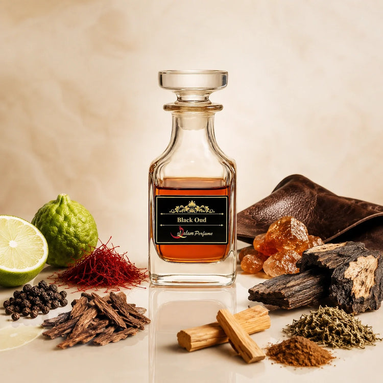 Black Oud (S) Attar – Saffron, Black Pepper, Oud & Leather Alcohol-Free Perfume Oil | Al-Qalam Perfume Perfume Oils by Al-Qalam Perfume – Attar, Black Oud.