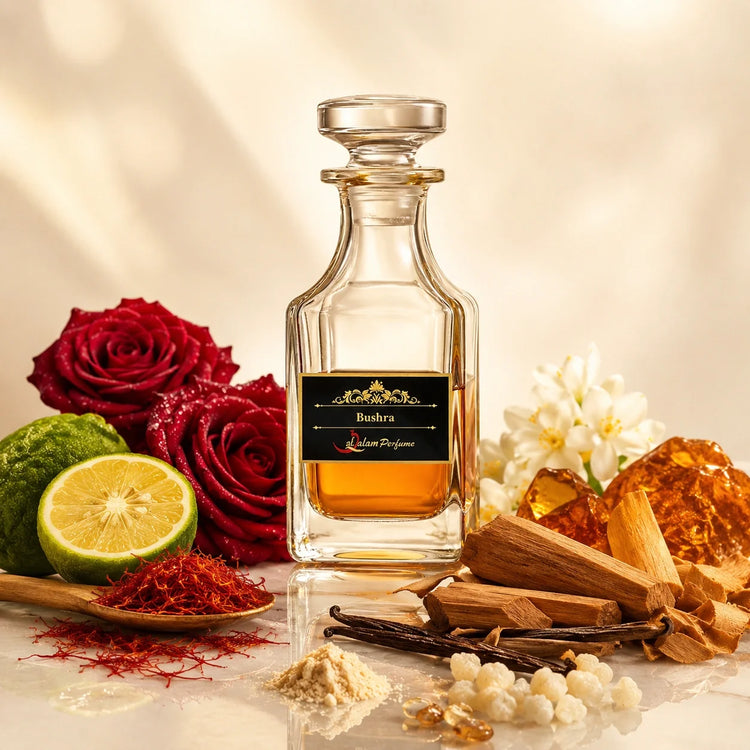Bushra Attar – Rose, Saffron, Jasmine & Amber Alcohol-Free Perfume Oil | Al-Qalam Perfume Perfume Oils by Al-Qalam Perfume – Al-Qalam Perfume, Alcohol-Free Attar, Amber Attar.