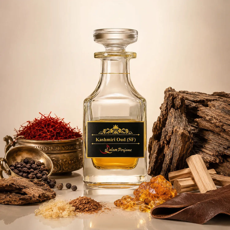 Kashmiri Oudh (SF) Attar – Saffron, Aged Oud & Leather Alcohol-Free Perfume Oil | Al-Qalam Perfume Perfume Oils by Al-Qalam Perfume – Attar.