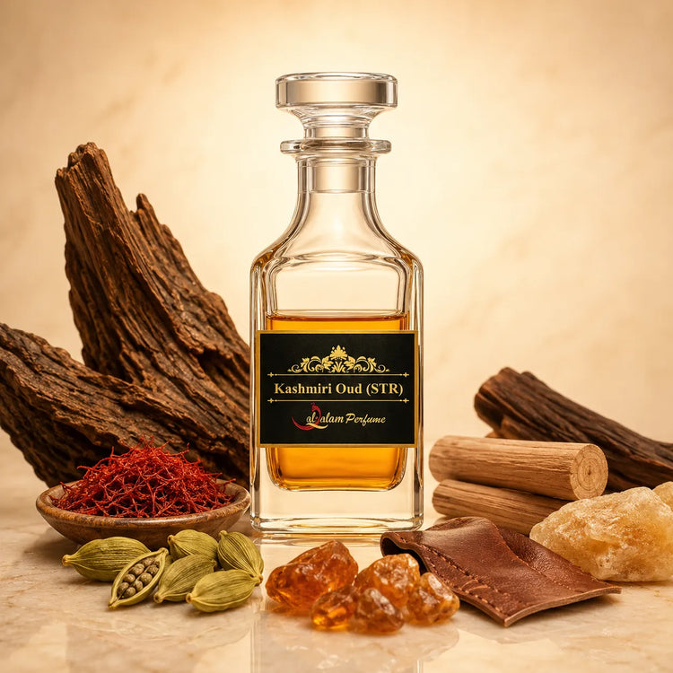 Kashmiri Oudh (STR) Attar – Saffron, Pure Kashmiri Oud & Leather Alcohol-Free Perfume Oil | Al-Qalam Perfume Perfume Oils by Al-Qalam Perfume – Attar.