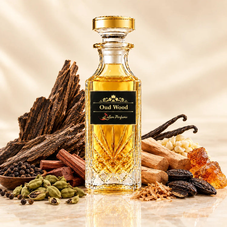 Oud Wood Attar – Rosewood, Cardamom & Sandalwood Alcohol-Free Perfume Oil | Al-Qalam Perfume Attars by Al-Qalam Perfume – Al-Qalam Perfume, Alcohol-Free Attar, Amber Attar.